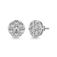 Thumbnail for Diamond 1 1/2 ct tw Round Earrings in 14K White Gold