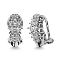 Thumbnail for Diamond 1 ct tw Round Cut Pyramid Earrings in 14K White Gold