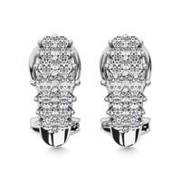 Thumbnail for Diamond 1 ct tw Round Cut Pyramid Earrings in 14K White Gold