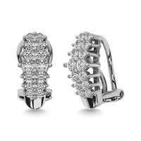 Thumbnail for Diamond 1 1/2 ct tw Round Cut Pyramid Earrings in 14K White Gold