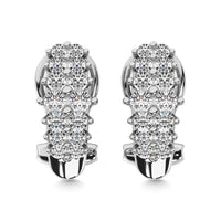 Thumbnail for Diamond 1 1/2 ct tw Round Cut Pyramid Earrings in 14K White Gold