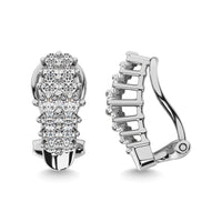 Thumbnail for Diamond 2 ct tw Round Cut Pyramid Earrings in 14K White Gold