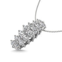 Thumbnail for Diamond 1 ct tw Round Cut Pyramid Pendant in 14K White Gold
