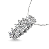 Thumbnail for Diamond 2 ct tw Round Cut Pyramid Pendant in 14K White Gold