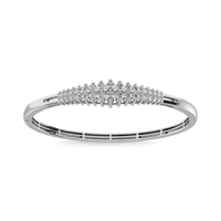 Thumbnail for Diamond 4 ct tw Round Cut Pyramid Bangle in 14K White Gold