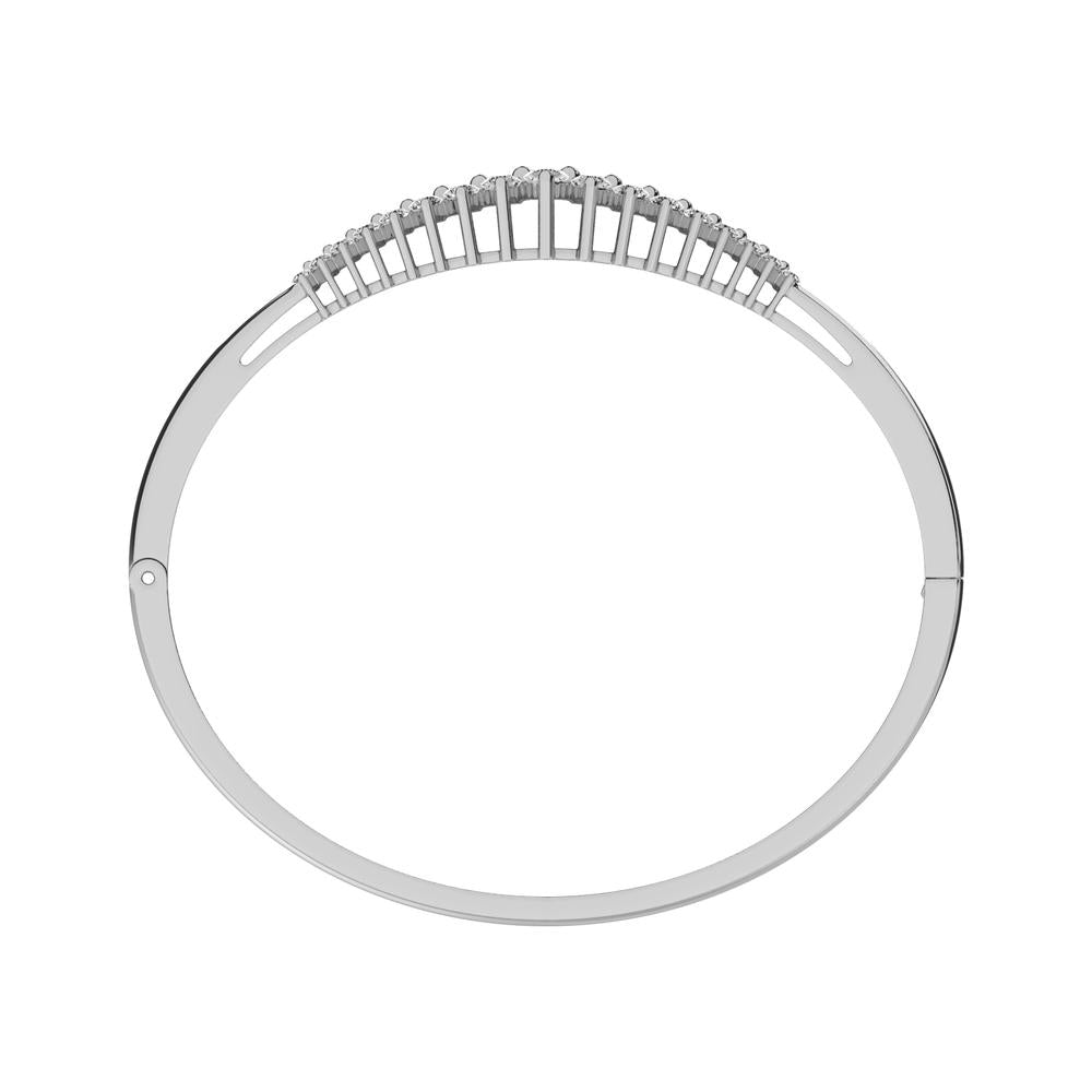 Diamond 4 ct tw Round Cut Pyramid Bangle in 14K White Gold
