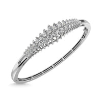 Thumbnail for Diamond 2 ct tw Round Cut Pyramid Bangle in 14K White Gold