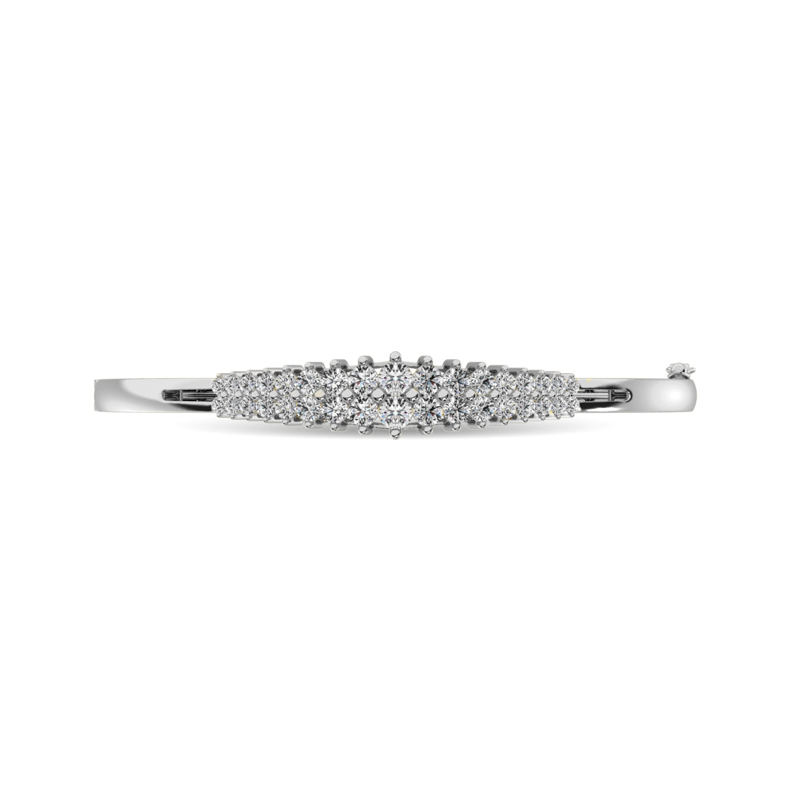 Diamond 2 ct tw Round Cut Pyramid Bangle in 14K White Gold