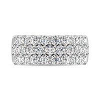 Thumbnail for Diamond 2 ct tw Round Cut Three Row Ring in 14K White Gold