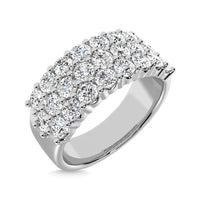 Thumbnail for Diamond 2 ct tw Round Cut Three Row Ring in 14K White Gold