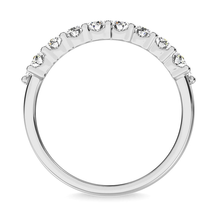 Diamond 2 ct tw Round Cut Three Row Ring in 14K White Gold