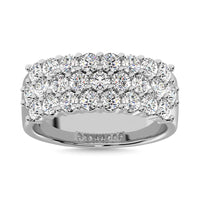 Thumbnail for Diamond 3 ct tw Round Cut Three Row Ring in 14K White Gold