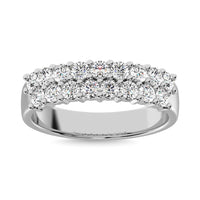 Thumbnail for Diamond 1 1/2 ct tw Round Cut Two Row Ring in 14K White Gold