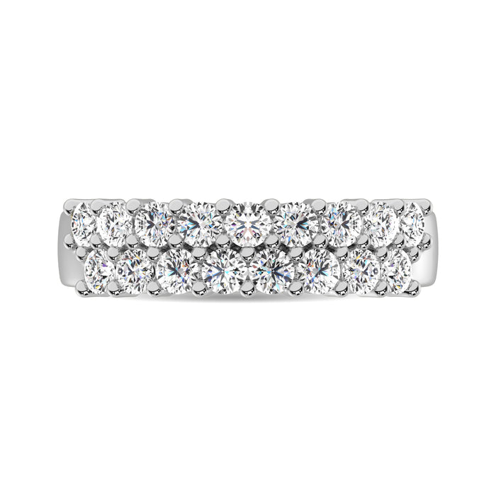 Diamond 1/2 ct tw Round Cut Two Row Ring in 14K White Gold