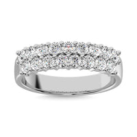 Thumbnail for Diamond 1/2 ct tw Round Cut Two Row Ring in 14K White Gold