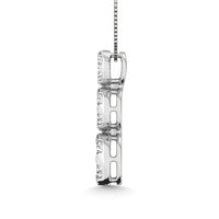 Thumbnail for Diamond 1 1/2 ct tw Three Stone Flower Pendant in 14K White Gold