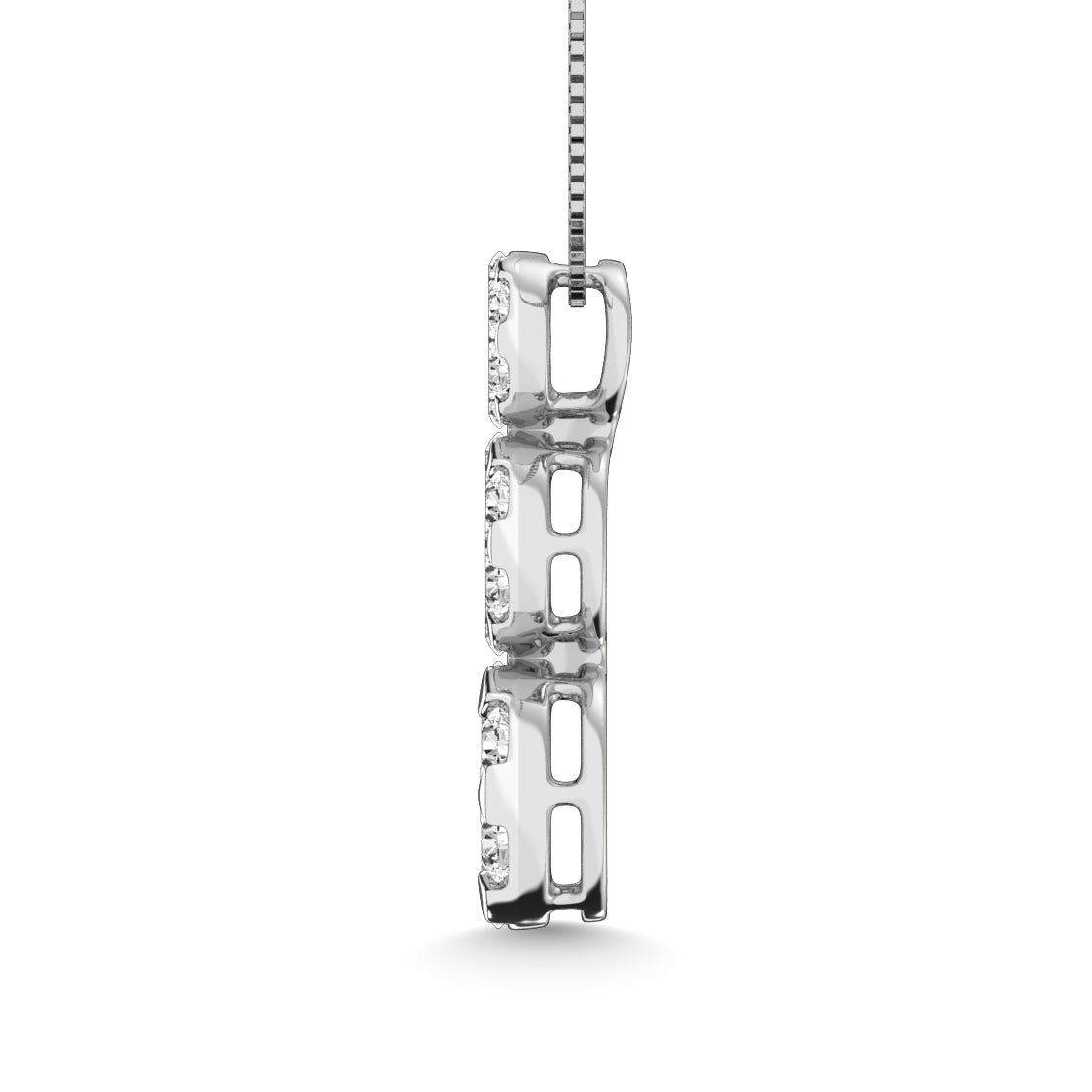 Diamond 1 ct tw Three Stone Flower Pendant in 14K White Gold