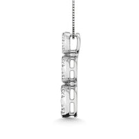Thumbnail for Diamond 1 ct tw Three Stone Flower Pendant in 14K White Gold