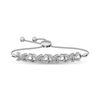 Thumbnail for Diamond 1/6 ct tw Bolo Bracelet in Sterling Silver