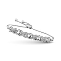 Thumbnail for Diamond 1/6 ct tw Bolo Bracelet in Sterling Silver