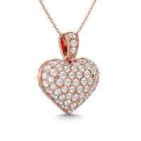 Thumbnail for Diamond 1 1/2 ct tw Heart Pendant in 10K Pink Gold