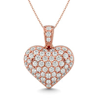 Thumbnail for Diamond 1 ct tw Heart Pendant in 10K Pink Gold