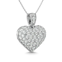 Thumbnail for Diamond 1 1/2 ct tw Heart Pendant in 10K White Gold