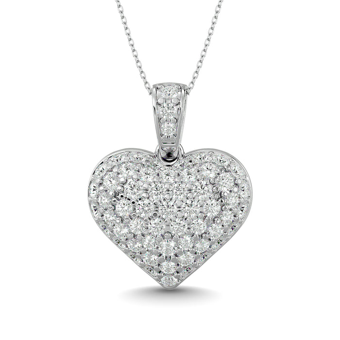 Diamond 2 ct tw Heart Pendant in 10K White Gold