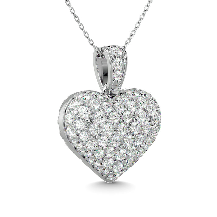 Diamond 2 ct tw Heart Pendant in 10K White Gold