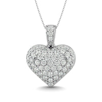 Thumbnail for Diamond 1 ct tw Heart Pendant in 10K White Gold