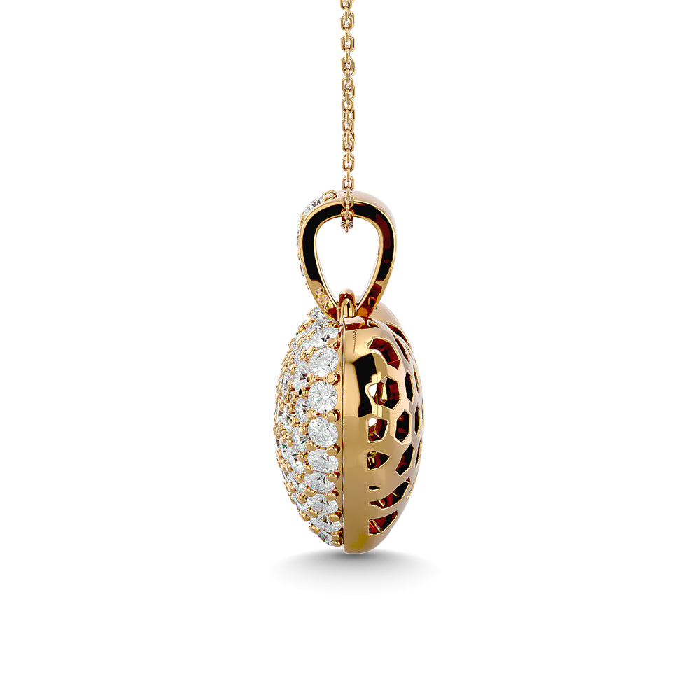 Diamond 1 1/2 ct tw Heart Pendant in 10K Yellow Gold