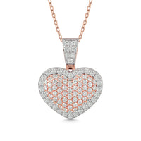Thumbnail for Diamond 2 ct tw Heart Pendant in 10K Pink Gold With White Gold Touch