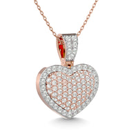 Thumbnail for Diamond 2 ct tw Heart Pendant in 10K Pink Gold With White Gold Touch