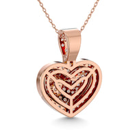 Thumbnail for Diamond 1 ct tw Heart Pendant in 10K Pink Gold With White Gold Touch