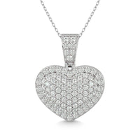 Thumbnail for Diamond 1 1/2 ct tw Heart Pendant in 10K White Gold