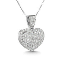 Thumbnail for Diamond 2 ct tw Heart Pendant in 10K White Gold