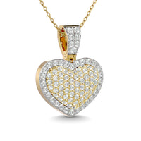 Thumbnail for Diamond 1 1/2 ct tw Heart Pendant in 10K Yellow Gold With White Gold Touch