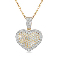Thumbnail for Diamond 2 ct tw Heart Pendant in 10K Yellow Gold With White Gold Touch