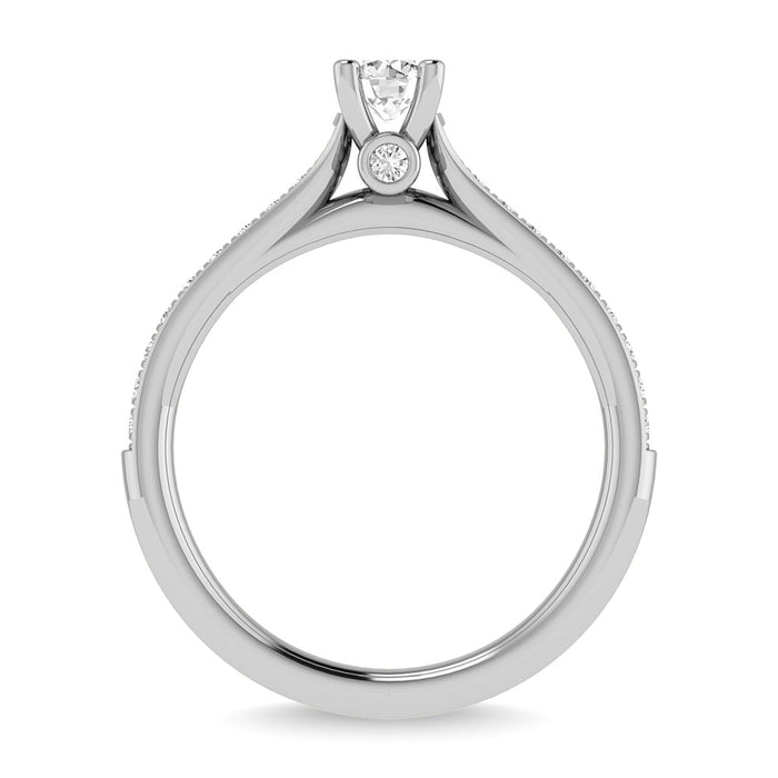 Diamond 3/4 Ct.Tw. Round Shape Bridal Ring in 14K White Gold