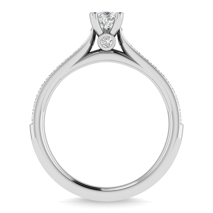 Diamond 3/4 Ct.Tw. Pear Shape Bridal Ring in 14K White Gold