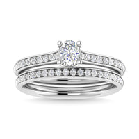 Thumbnail for Diamond 3/4 Ct.Tw. Oval Shape Bridal Ring in 14K White Gold