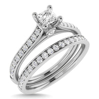 Thumbnail for Diamond 3/4 Ct.Tw. Princess Shape Bridal Ring in 14K White Gold