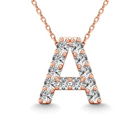 Thumbnail for Diamond 1/8 Ct.Tw. Letter A Pendant in 14K Rose Gold