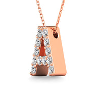 Thumbnail for Diamond 1/8 Ct.Tw. Letter A Pendant in 14K Rose Gold