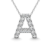 Thumbnail for Diamond 1/8 Ct.Tw. Letter A Pendant in 14K White Gold