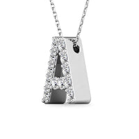 Thumbnail for Diamond 1/8 Ct.Tw. Letter A Pendant in 14K White Gold