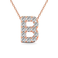 Thumbnail for Diamond 1/8 Ct.Tw. Letter B Pendant in 14K Rose Gold