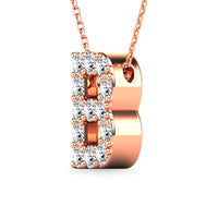Thumbnail for Diamond 1/8 Ct.Tw. Letter B Pendant in 14K Rose Gold