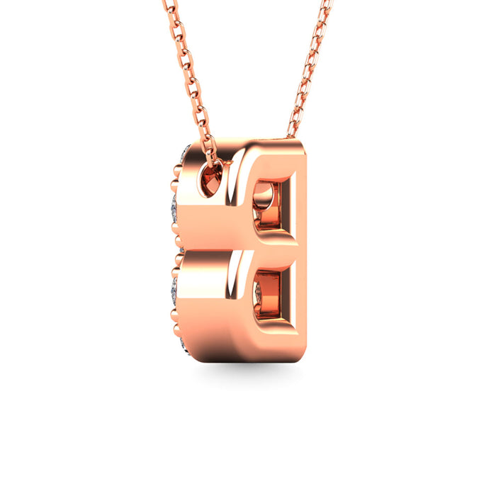 Diamond 1/8 Ct.Tw. Letter B Pendant in 14K Rose Gold""