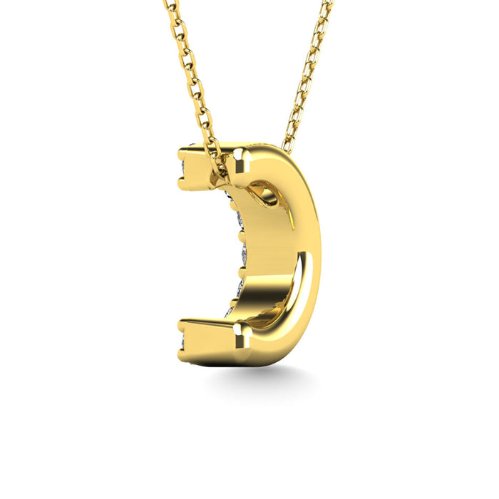 Diamond 1/10 Ct.Tw. Letter C Pendant in 14K Yellow Gold""